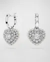 Swarovski Rhodium-plated Crystal & Imitation Pearl Heart Charm Hoop Earrings