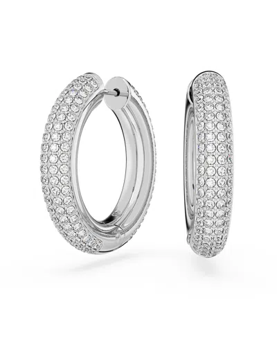 SWAROVSKI CRYSTAL PAVE DEXTERA HOOP EARRINGS