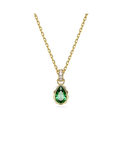 Swarovski Crystal Pear Cut Stilla Pendant Necklace In Green