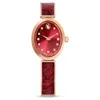 Swarovski Crystal Rock Oval Watch In Red