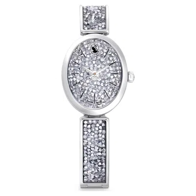 Swarovski Crystal Rock Oval Watch In Silver Tone