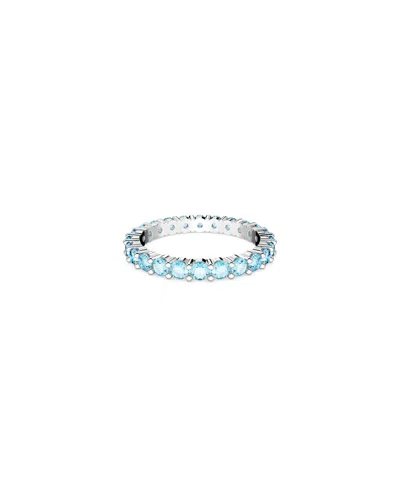 SWAROVSKI CRYSTAL ROUND CUT BLUE MATRIX RING