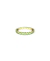 Swarovski Crystal Round Cut Green Matrix Ring
