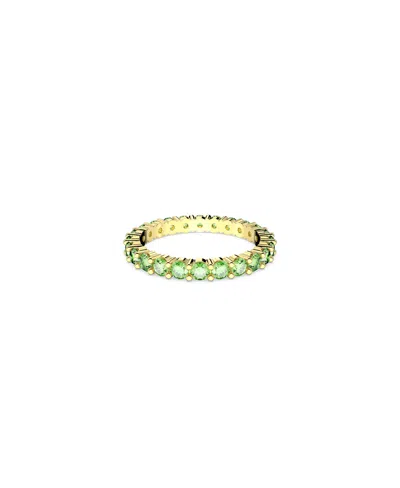 Swarovski Crystal Round Cut Green Matrix Ring