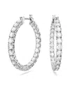 Swarovski Matrix Crystal Inside Out Hoop Earrings In Silver