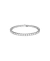 Swarovski Crystal Round Cut Matrix Tennis Bracelet In Silver