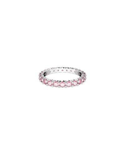 Swarovski Metal Matrix Ring Embellished With Crystals In Pink
