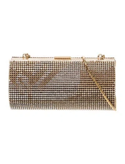 Pre-owned Swarovski Crystal Sign Power Gold Swan Bag In Neutral