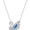 Swarovski Crystal Swan Pendant Necklace In Blue