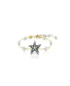 SWAROVSKI CRYSTAL SWAROVSKI IMITATION PEARLS, STARFISH, MULTICOLORED, GOLD-TONE IDYLLIA BRACELET