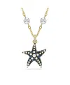 SWAROVSKI CRYSTAL SWAROVSKI IMITATION PEARLS, STARFISH, MULTICOLORED, GOLD-TONE IDYLLIA PENDANT NECKLACE