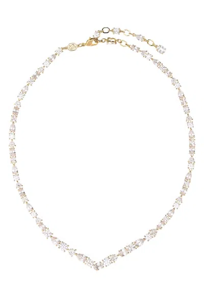 Swarovski Crystal Tennis Chain Necklace In Metallic