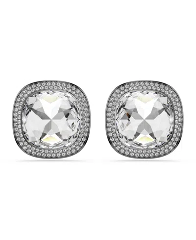 Swarovski Crystal Una Angelic Cushion-cut Clip-on Earrings In Silver