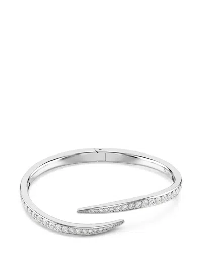 Swarovski Crystal-embellished Bangle Bracelet In Silver
