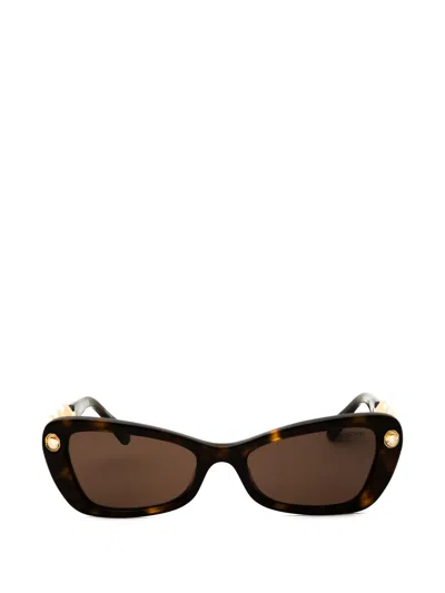 Swarovski Crystal-embellished Cat-eye Sunglasses In Brown