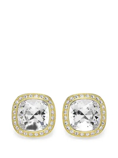 Swarovski Crystal-embellished Cushion-cut Earrings In Multi