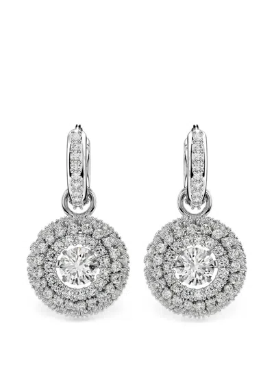 Swarovski Crystal-embellished Drop Earrings In Silver