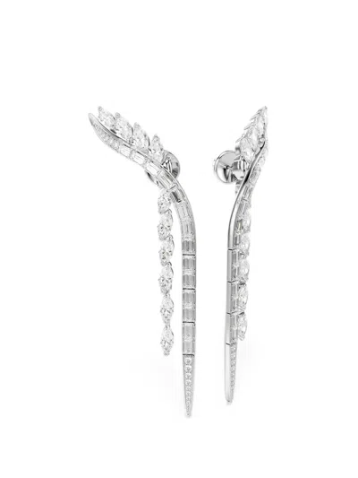 Swarovski Crystal-embellished Drop Earrings In Silver
