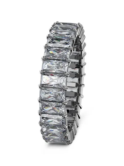 Swarovski Crystal-embellished Eternity Ring In Metallic