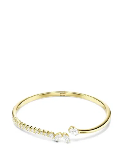 Swarovski Crystal-embellished Open-cuff Bracelet In Gold