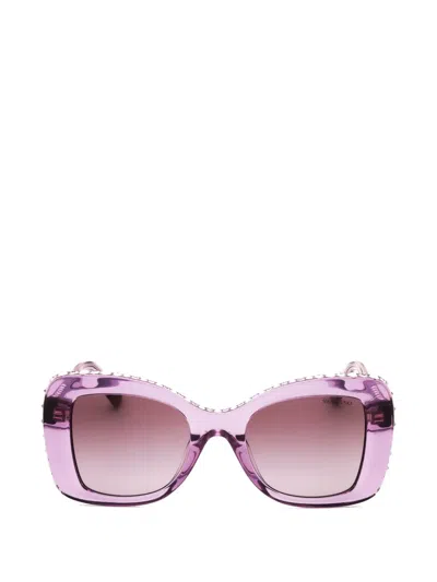 Swarovski Crystal-embellished Oversized Sunglasses In Pink