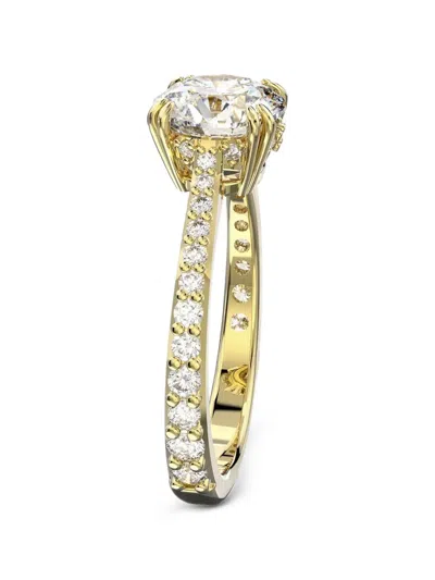 Swarovski Crystal-embellished Pavé Ring In Gold