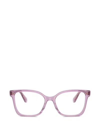 Swarovski Crystal-embellished Rectangle-frame Glasses In Purple