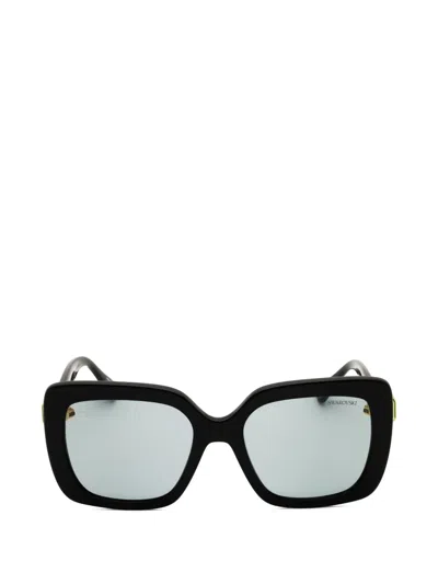 Swarovski Crystal-embellished Square-frame Sunglasses In Black