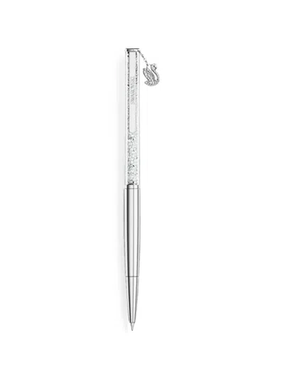 Swarovski Crystal-embellished Swan Charm Ballpoint Pen In White
