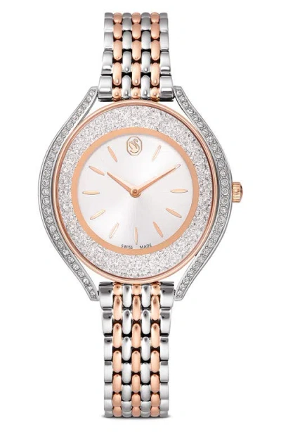 Swarovski Crystalline Aura Bracelet Watch, 35mm X 40mm In Metallic