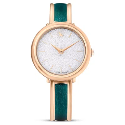 Swarovski Crystalline Bangle Watch In Green