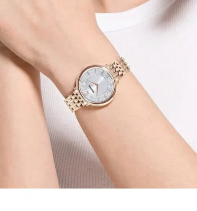 Pre-owned Swarovski Crystalline Glam Rose Gold Wrist Watch Swiss Filled 1k Crystals