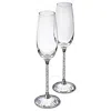 Swarovski Crystalline Champagne Flutes, Set Of 2 In Green