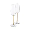Swarovski Crystalline Toasting Flutes, Gold Tone, Set Of 2 In Clear