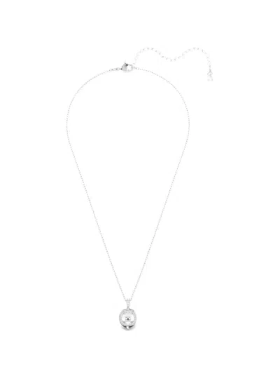Swarovski Crystal-pendant Cable-link Necklace In Metallic