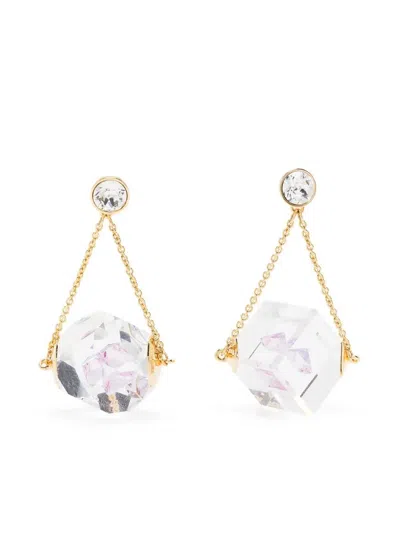 Swarovski Curiosa Asymmetric Drop Earrings In Weiss