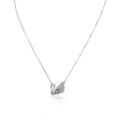 Swarovski Dancing Swan Necklace In White/silver Tone