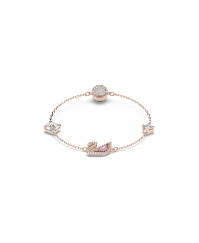 Swarovski Dazzling Swan Magnetic Rose Gold Tone Plated Bracelet In Pink ...