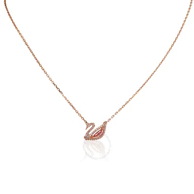 Swarovski Dazzling Swan Necklace In Pink/rose Gold Tone/gold Tone