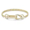 Swarovski Ladies Dextera Gold-tone Plated Mixed Links Pave Bracelet In White