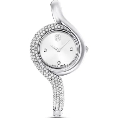 Swarovski Dextera Asymmetric Bracelet Watch, 29mm In Silver