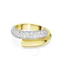 Swarovski Dextera Band Ring Round Gold Shiny Crystal In White