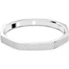 Swarovski Crystal Dextera Bangle Octagon Shape Pave Medium White Rhodium Plated
