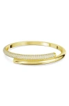 Swarovski Pave Crossover Bangle Bracelet In Gold