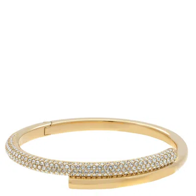 Swarovski Dextera Bangle Gold Shiny Crystal In White