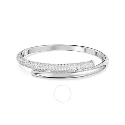 Swarovski Dextera Bangle Rhodium Shiny Clear In Silver Tone