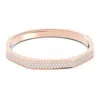 Swarovski Crystal Dextera Bangle Octagon Shape Pave Medium White Rose Gold-tone Plated In White