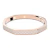 Swarovski Crystal Dextera Bangle Octagon Shape Pave Medium White Rose Gold-tone Plated In White
