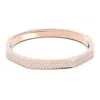 Swarovski Crystal Dextera Bangle Octagon Shape Pave Medium White Rose Gold-tone Plated In White