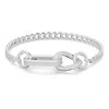Swarovski Ladies Dextera Rhodium Plated Plated Mixed Links Pave Bracelet In White